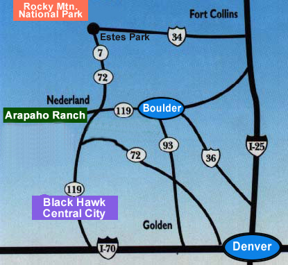 Arapaho Ranch Vacation Cabin Rentals Location